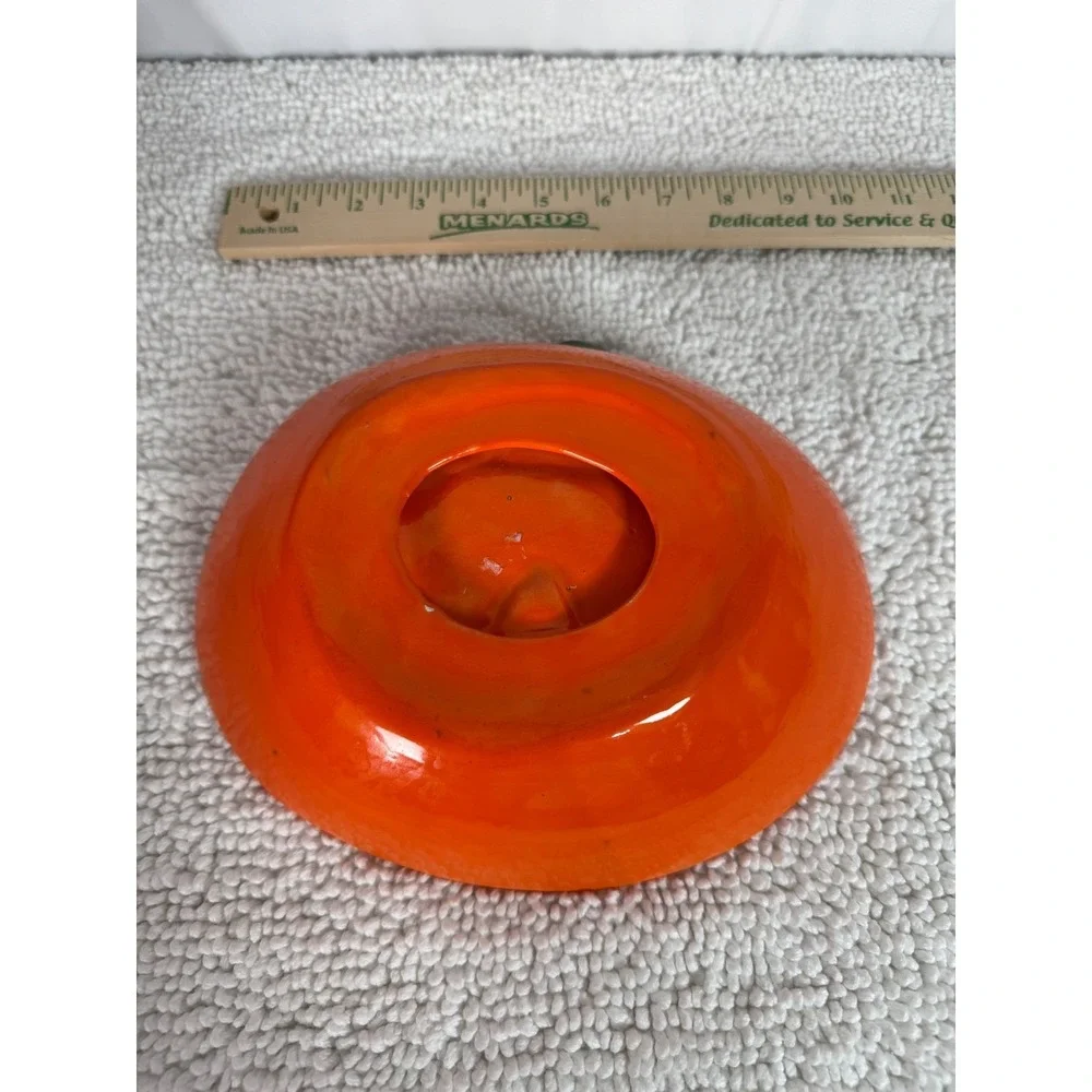 VTG Ceramic Pumpkin‎ Dish Candy Bowl Trick Or Treat Halloween Decoration